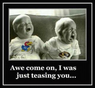 Baby Jayhawk Makes Baby Mizzou Cry