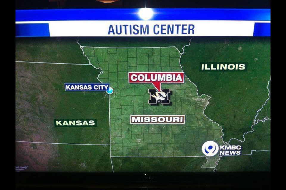 Local news channel informs the public of Columbia's Autism Center.
