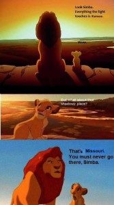 Mufasa warns Simba of the evil dark Missouri territory.