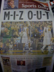 M-I-Z O-U-T The headline from the KCSTar after Mizzou lost to Norfolk St.