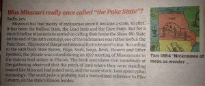 An blurb from the Pitch explaining on Missouri's former nicknames.